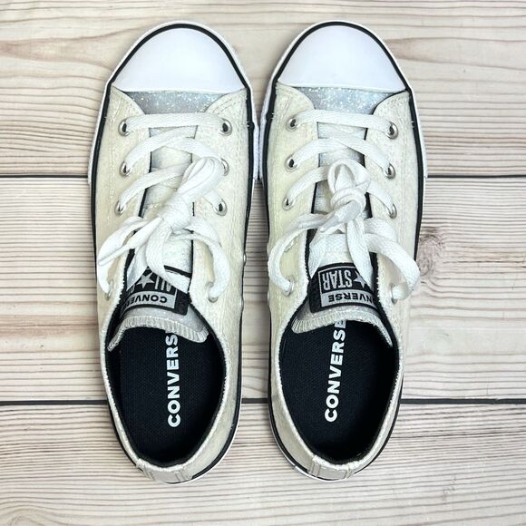 Converse Chuck Taylor All Star Low ‘Winter Glitter’ Youth 3 Junior Girls - White - Picture 16 of 16